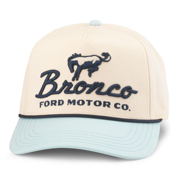 Bronco Scottie Hat - Ivory/ Lt Blue