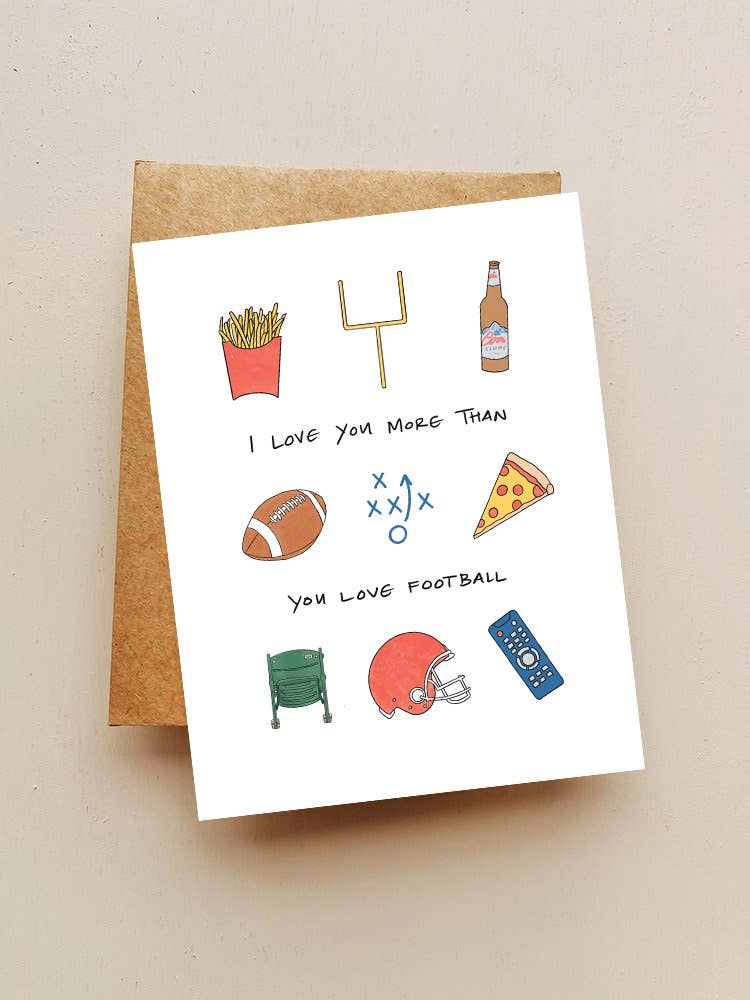 I Love You More Than Football Card I Love You More Than Football Card