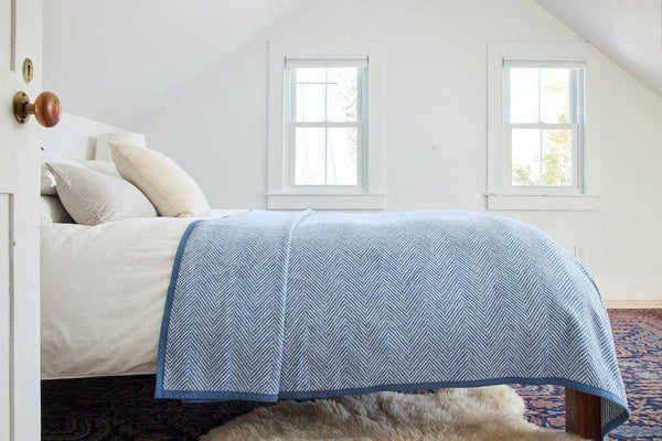 Harborview Herringbone Cornflower Blanket