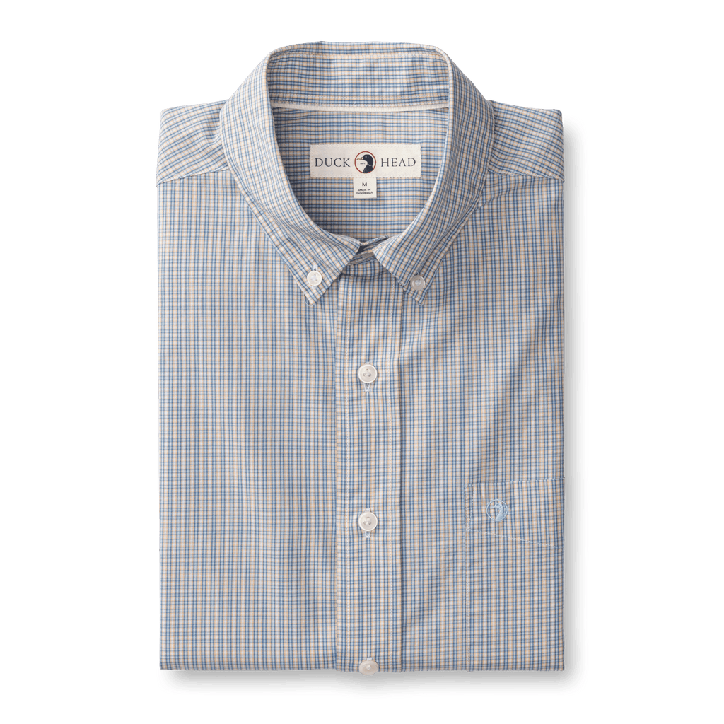 Cotton Poplin Sport Shirt Ferry Plaid - Light Blue Cotton Poplin Sport Shirt Ferry Plaid - Light Blue
