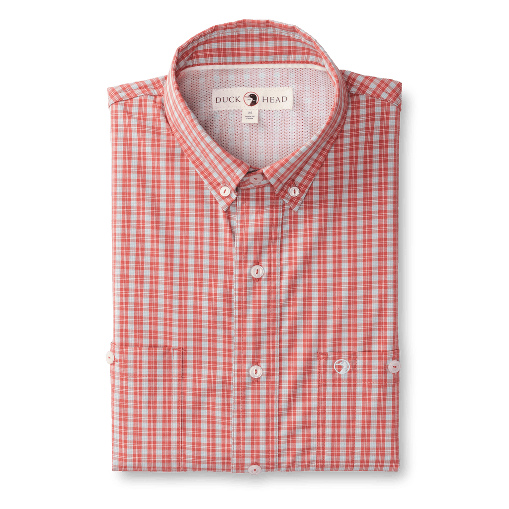 Performance Poplin Guide Shirt Sherman Plaid - Sunwashed Red Performance Poplin Guide Shirt Sherman Plaid - Sunwashed Red