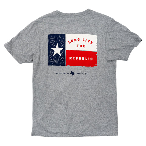 Lone Star Flag Pocket T-Shirt - Oxford Heather