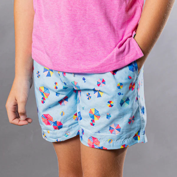 Boys Beach Umbrellas Liner Swim Trunks - Blue Boys Beach Umbrellas Liner Swim Trunks - Blue