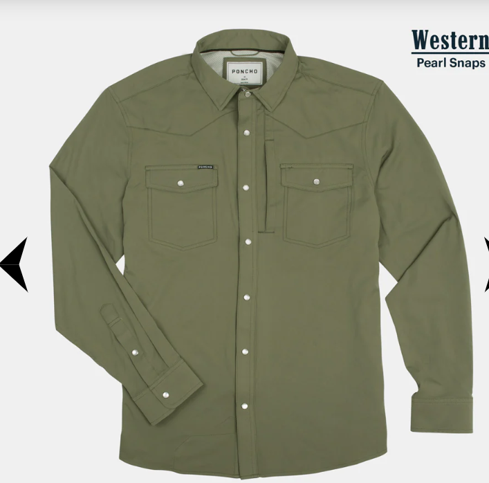 The Brazos Western Long Sleeve - Moss Green The Brazos Western Long Sleeve - Moss Green