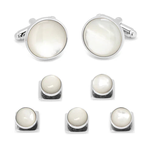 Silver and Mother of Pearl Stud Set Silver and Mother of Pearl Stud Set