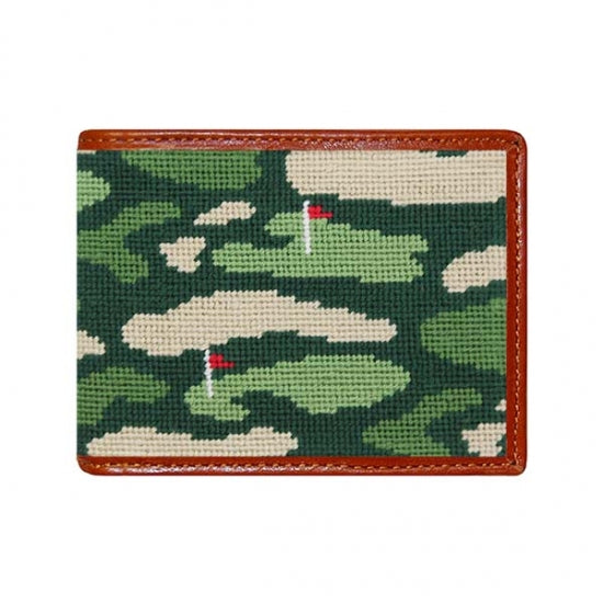 Golfer's Camo Needlepoint Bi-fold Wallet Golfer