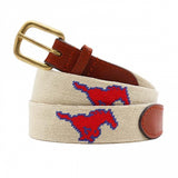 SMU (Light Khaki) Needlepoint Belt