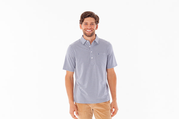 Stretch Players Shirt - Canyon Stripe Blue