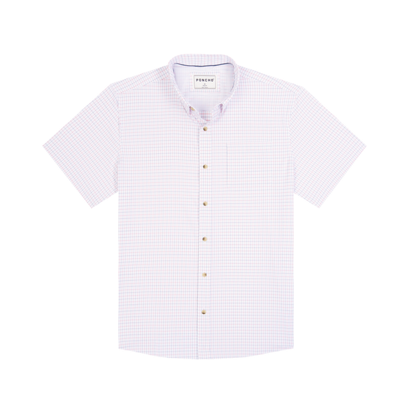 The Grill Master Ultra-Lite Short Sleeve - Red and Blue Windowpane Plaid