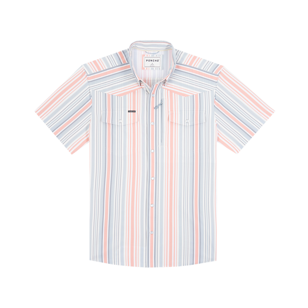 The Home Sweet Home Western Short Sleeve - Tan/Red/Blue Stripe