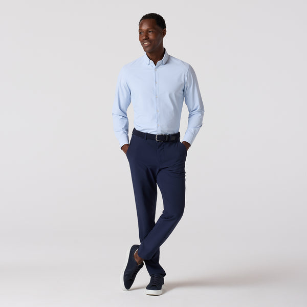 Leeward Button Down Shirt - Bel Air Blue Banker Stripe