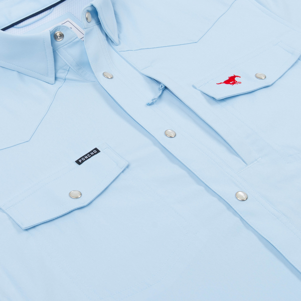 The Pony Up Western Short Sleeve - Light Blue SMU Logo
