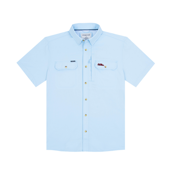 The Grove Original Short Sleeve - Light Blue Ole Miss Logo
