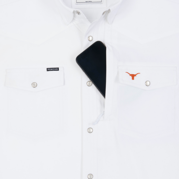 The Stay Late Western Short Sleeve - White UT Logo