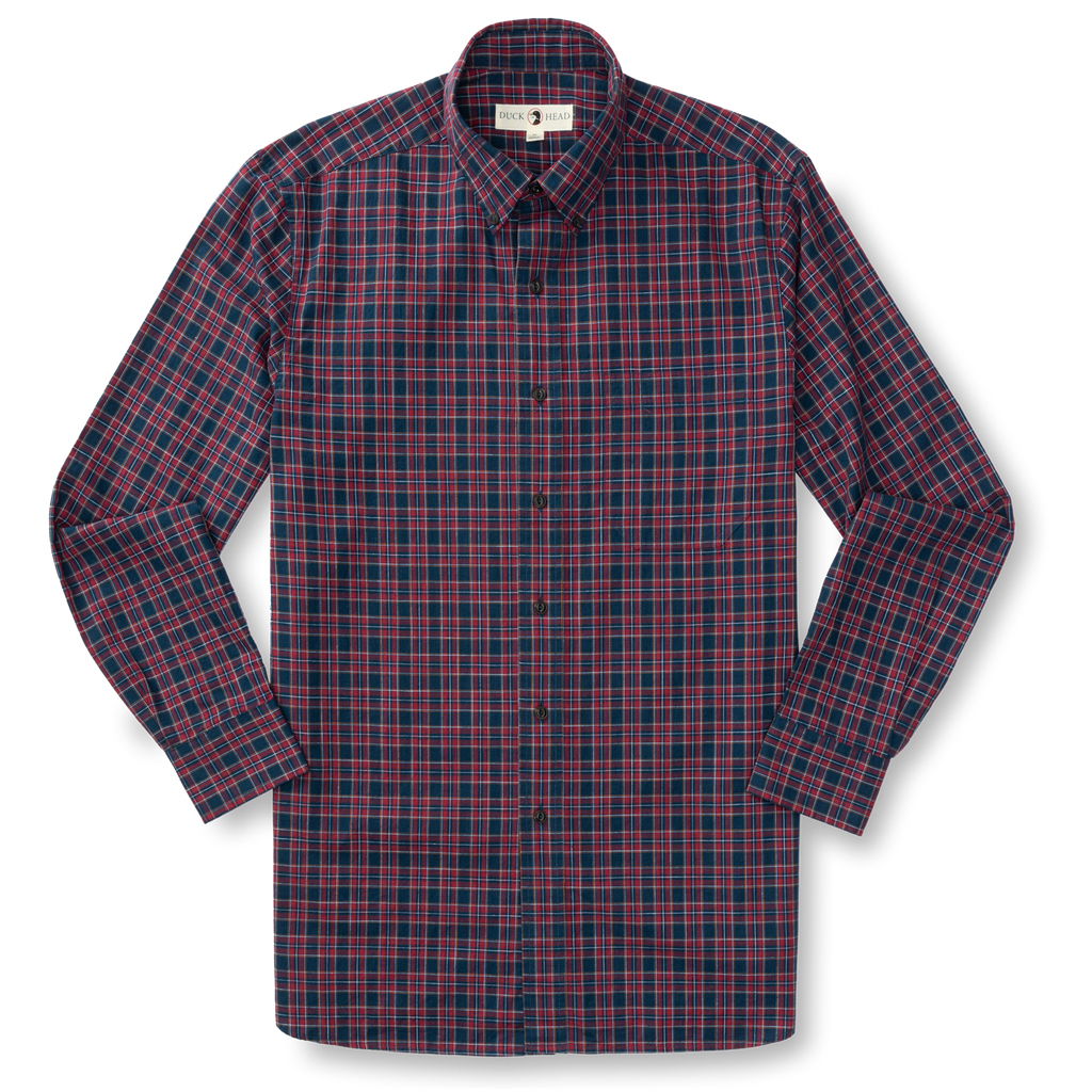 Akins Plaid Cotton Slub Sport Shirt - Mirror Lake Blue Akins Plaid Cotton Slub Sport Shirt - Mirror Lake Blue