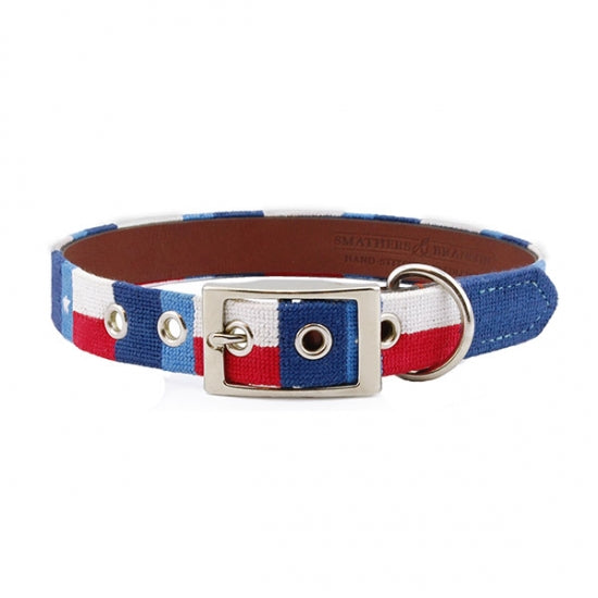 Texas Flag Needlepoint Dog Collar