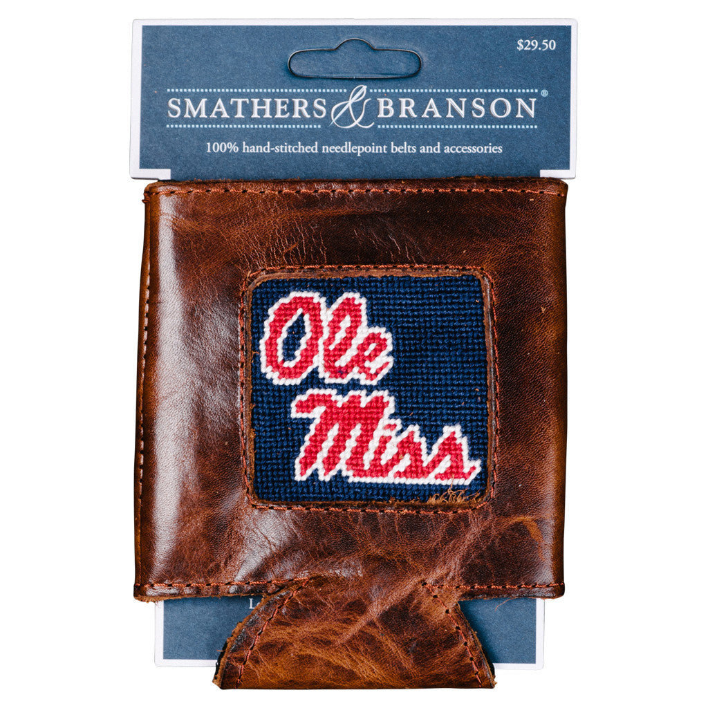 Ole Miss Needlepoint Can Cooler Smathers & Branson Ole Miss Needlepoint Can Cooler