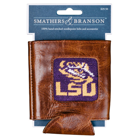 LSU Needlepoint Can Cooler