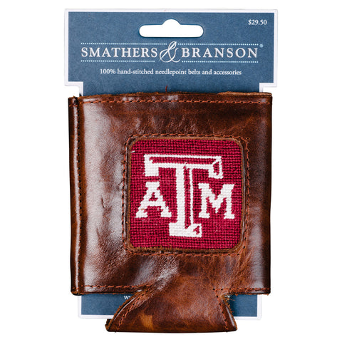 Texas A&M Needlepoint Can Cooler - Maroon