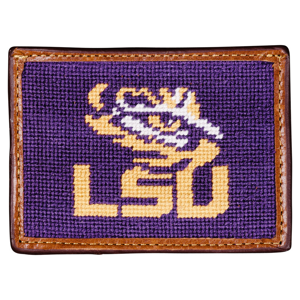 LSU Needlepoint Card Wallet Smathers & Branson LSU Needlepoint Card Wallet