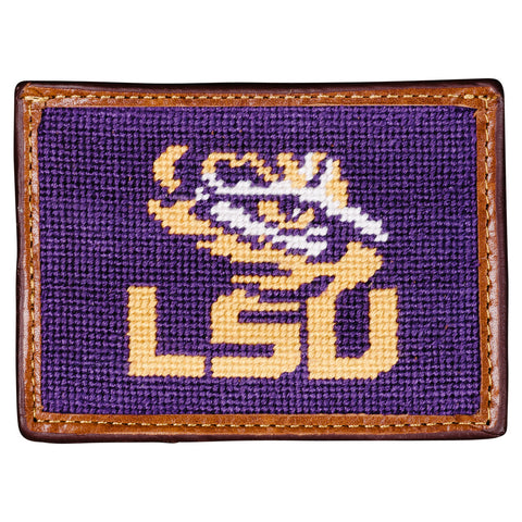 LSU Needlepoint Card Wallet