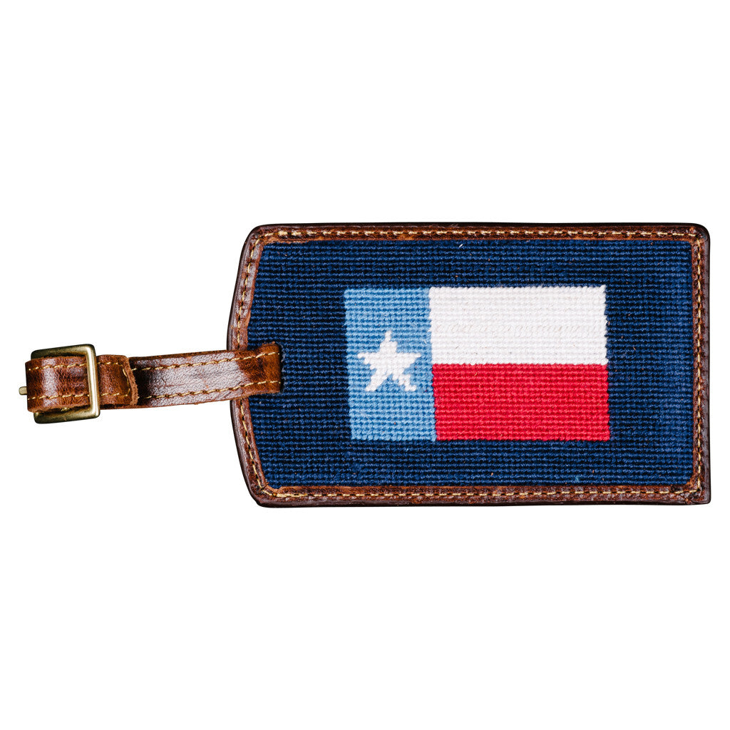 Texas Flag Needlepoint Luggage Tag Smathers & Branson Texas Flag Needlepoint Luggage Tag