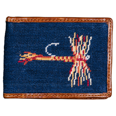 Trout and Fly Needlepoint Bi-Fold Wallet