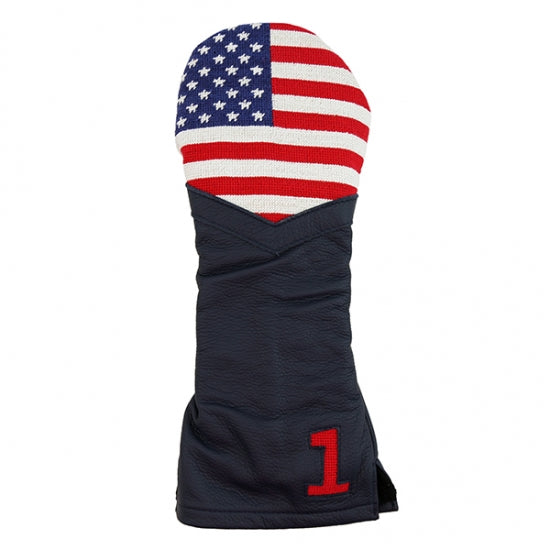 Big American Flag Needlepoint Driver Headcover - Navy Big American Flag Needlepoint Driver Headcover - Navy