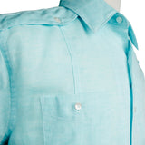 El Presidente Guayabera, Mexican Shirt for Men - Teal Linen 4