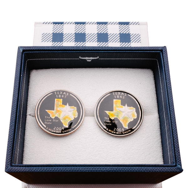 Hand Painted Texas Quarter Cufflinks