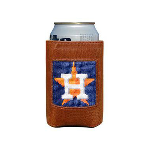 Crossed Clubs Needlepoint Can Cooler