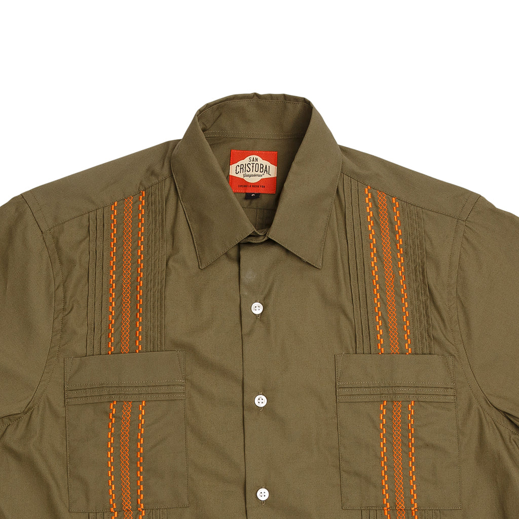 Hunting Classic Guayabera - Olive Hunting_Hemingway_Guayabera_Olive_Mexican_Shirt_for_Men