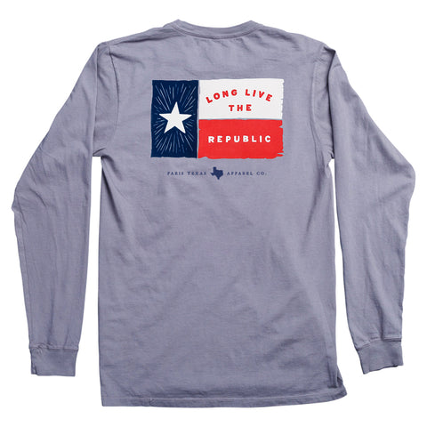 Lone Star Flag Long-Sleeve Pocket T-Shirt - Graphite