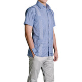 Monterey Hemingway Guayabera Shirt, Mexican Shirt for Men- Royal 2