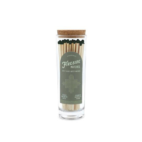Fireside Tall Safety Matches - Olive Green