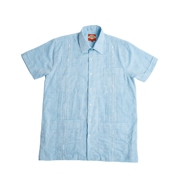 Playa_del_Carmen_Hemingway_Guayabera_Blue_Mexican_Shirt_for_Men