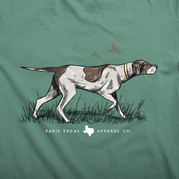 Pointer_Hunting_Dog_Pocket_TShirt_Pine