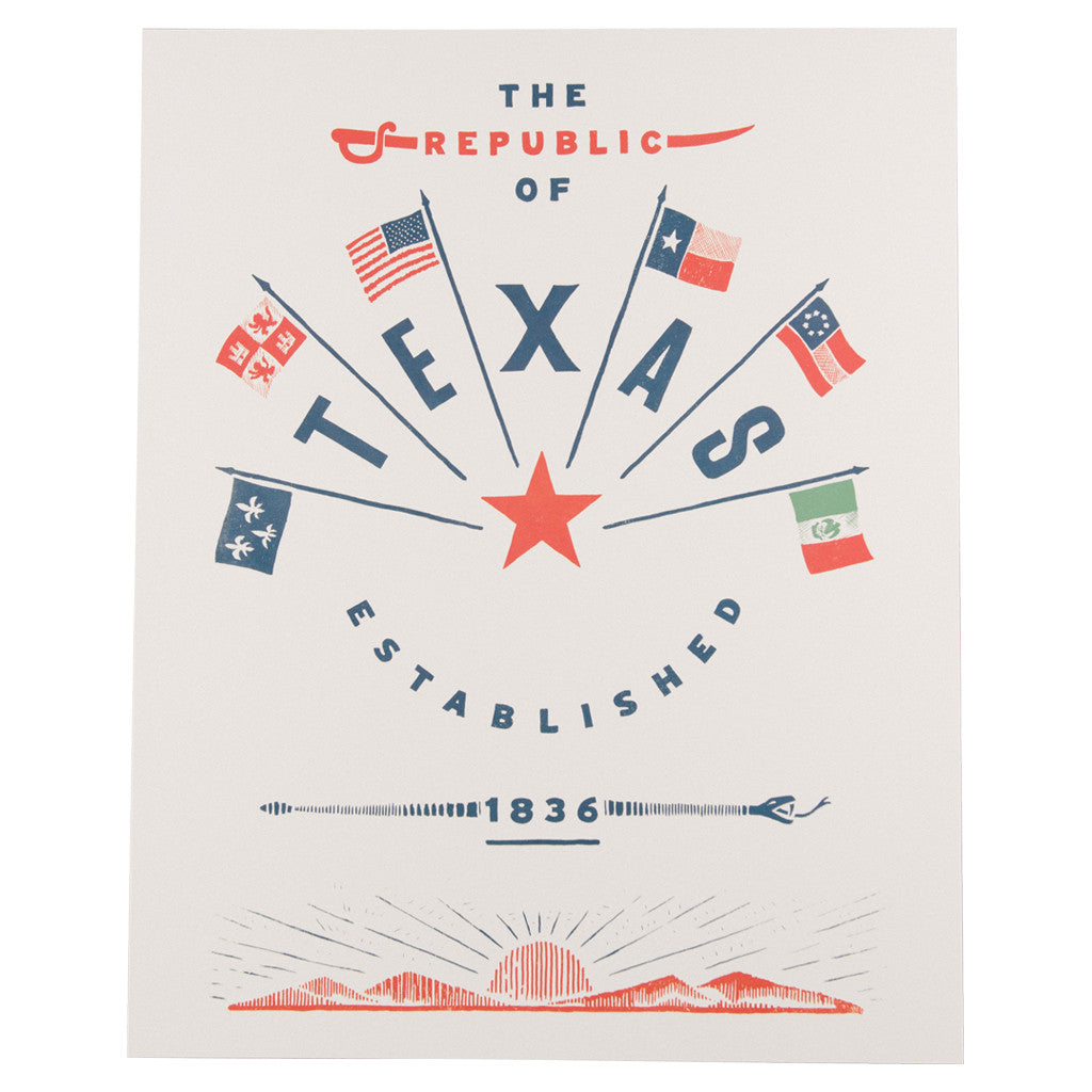 Republic of Texas Print Republic of Texas Wall Art Print