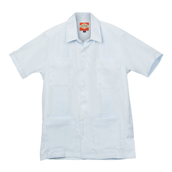 Dictator Guayabera, Mexican Shirt for Men - Light Blue Woven 4