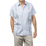 Charleston Hemingway Guayabera Shirt, Mexican Shirt for Men - Blue
