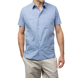 Dictator Guayabera, Mexican Shirt for Men Gingham, Blue 