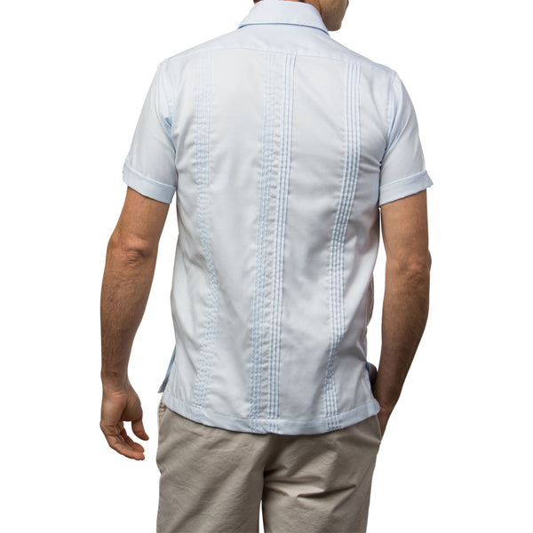 Dictator Guayabera, Mexican Shirt for Men - Light Blue Woven 3