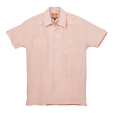 El Presidente Guayabera, Mexican Shirt for Men - Light Orange Linen 4