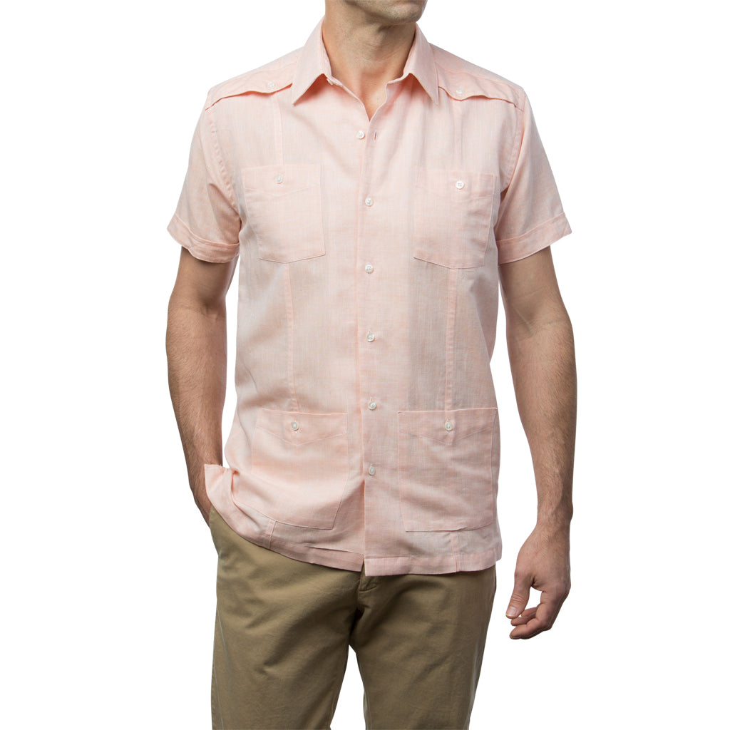 El Guapo Guayabera - Light Orange Linen