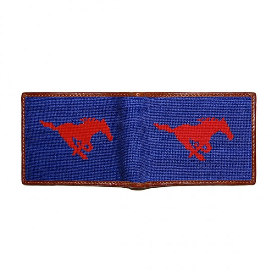 SMU Needlepoint Bi-Fold Wallet