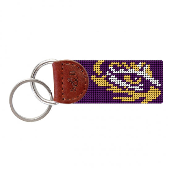 Smathers_and_Branson_LSU_Tiger_Eye_Needlepoint_Key_Fob