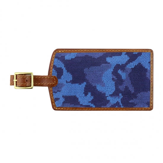 Navy Camo Needlepoint Luggage Tag Navy Camo Needlepoint Luggage Tag