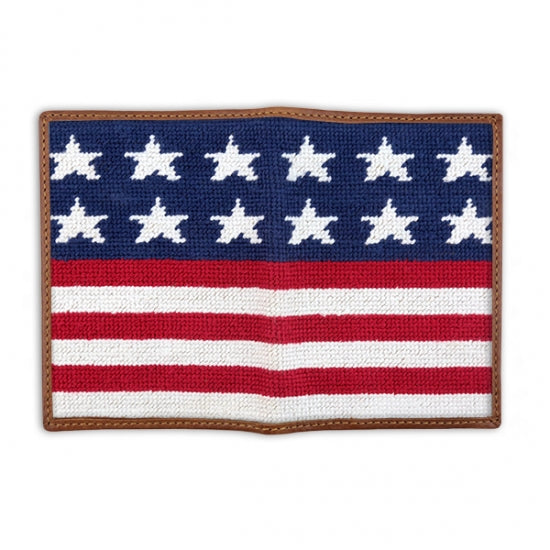 Old Glory Needlepoint Passport Case