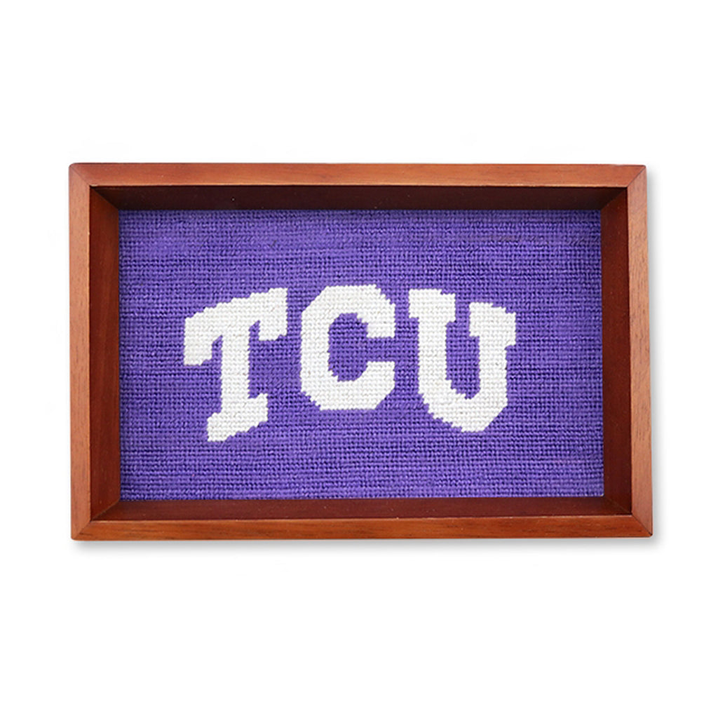 TCU Needlepoint Valet Tray TCU Needlepoint Valet Tray