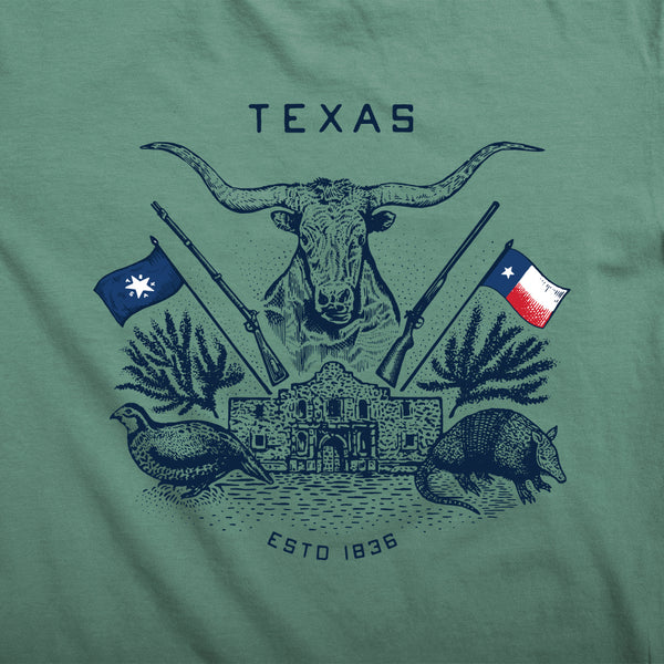 Texas Crest Pocket T-Shirt - Pine